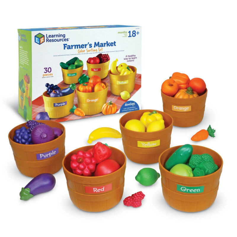 Learning Resources Farmer's Market Color Sorting Set, Toddler Sorting Toys for Kids, Daycare Toys...