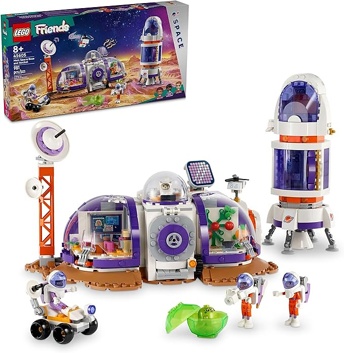 LEGO Friends Mars Space Base and Rocket Set, Science Toy for Pretend Play with 3 Mini-Dolls and S...