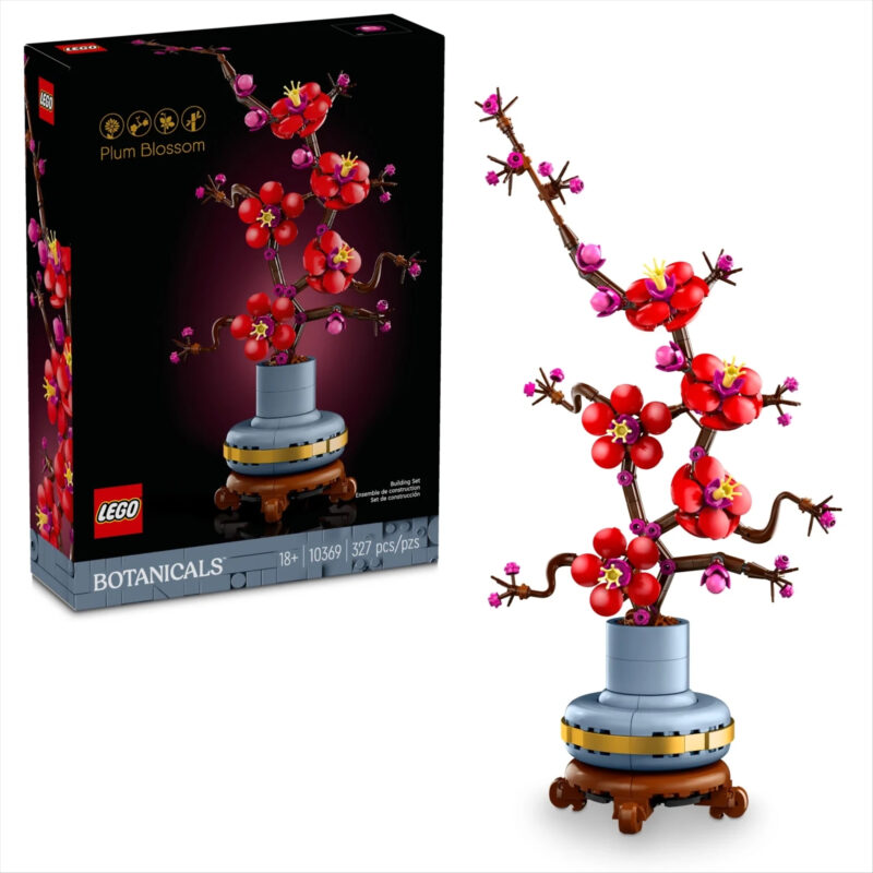 LEGO Icons Plum Blossom Building Set - Artificial Flowers for Dinner Table Centerpieces & Decorat...