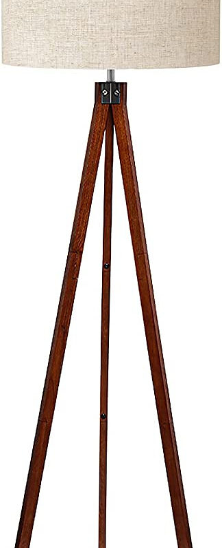 LEPOWER Wood Tripod Floor Lamp, Mid Century Standing Lamp, Modern Design Studying Light for Livin...
