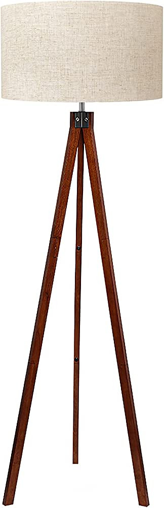 LEPOWER Wood Tripod Floor Lamp, Mid Century Standing Lamp, Modern Design Studying Light for Livin...