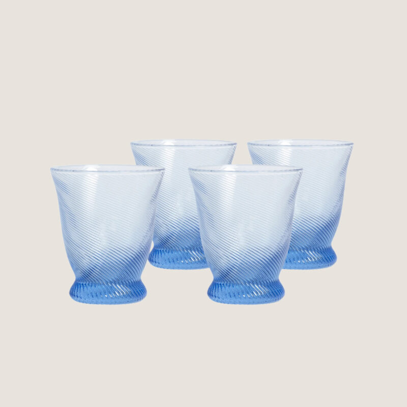 Light Blue Spiral Tumbler (Set of 4)