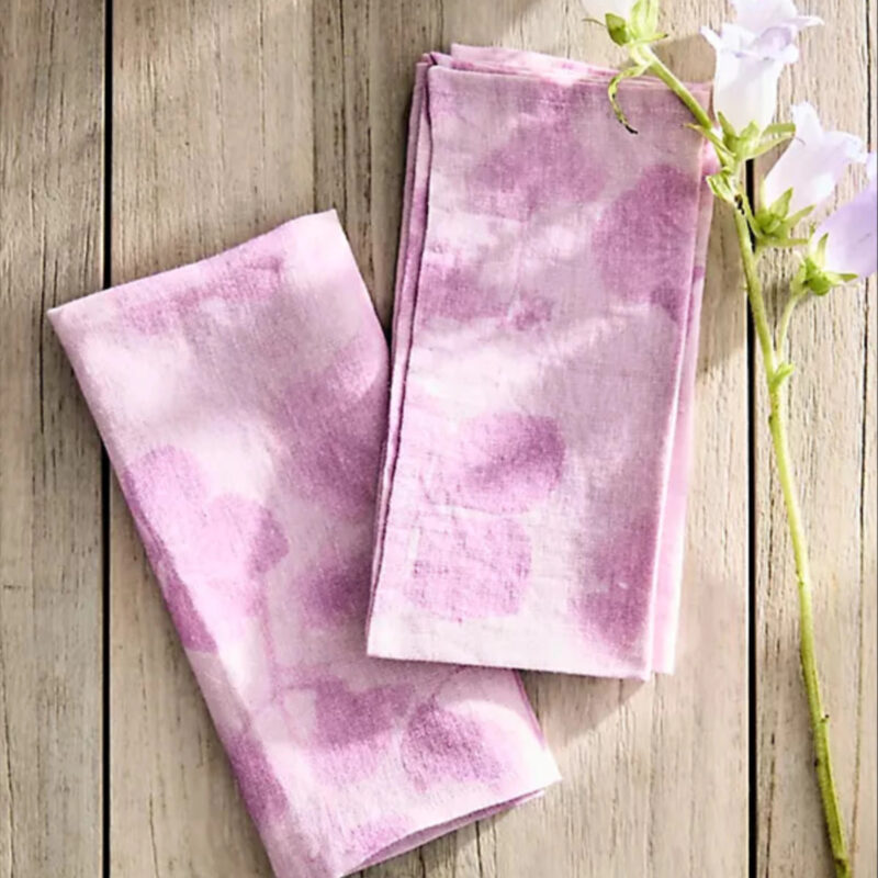 Lilac Sun Print Linen Napkins, Set of 2 in Purple at Terrain