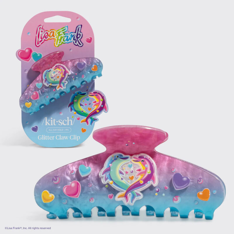 Lisa Frank x Kitsch Glitter Claw Clip in Dancing Dolphins™ Lisa Frank Kitsch