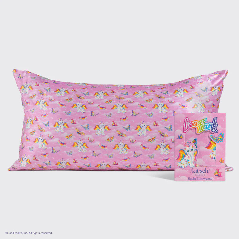 Lisa Frank x Kitsch Satin Pillowcase in Angel Kitty™ 2 Pack - King Lisa Frank Kitsch