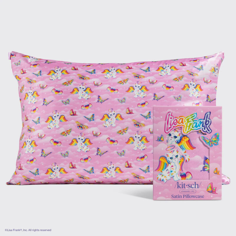 Lisa Frank x Kitsch Satin Pillowcase in Angel Kitty™ Lisa Frank Kitsch