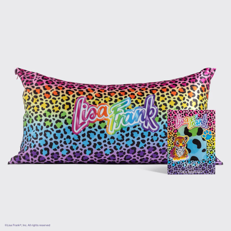 Lisa Frank x Kitsch Satin Pillowcase in Rainbow Leopard 2 Pack - King Lisa Frank Kitsch