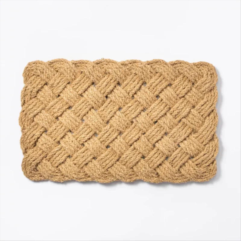 Lovers Knot Door Mat Neutral - Threshold™ designed with Studio McGee: Outdoor Coir High Pile Ba...