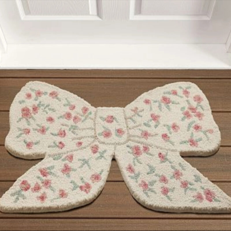 LoveShackFancy Bow Shaped Looped Doormat