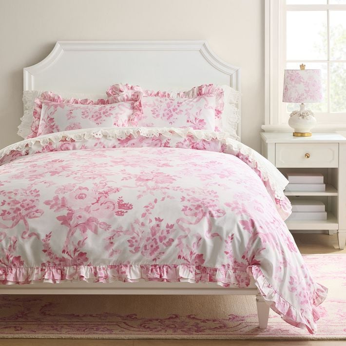 LoveShackFancy Damask Ruffle Duvet Cover LoveShackFancy x Pottery Barn