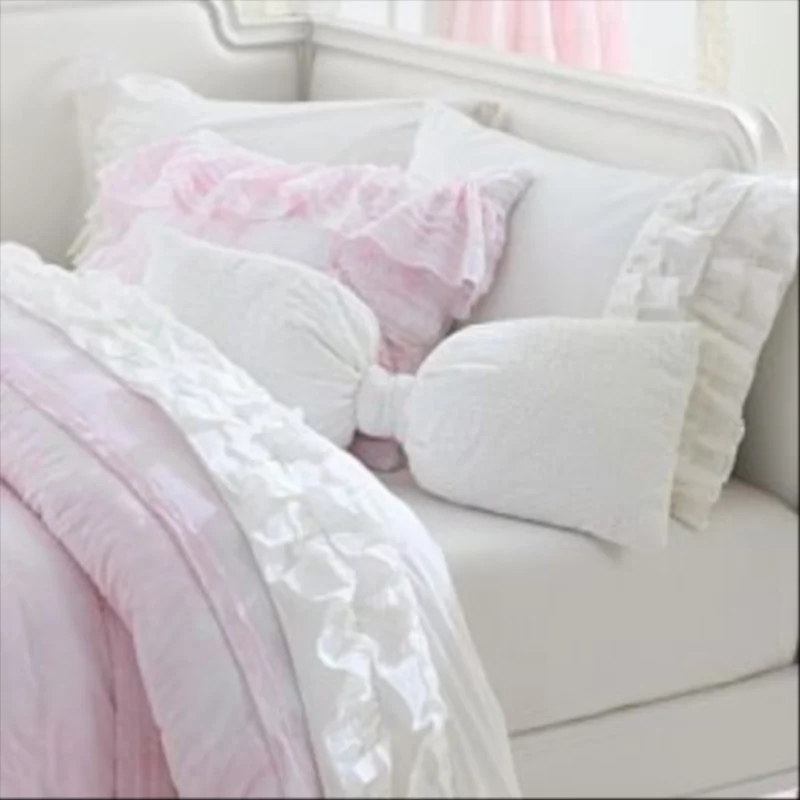 LoveShackFancy Eyelet Oversized Bow Pillow