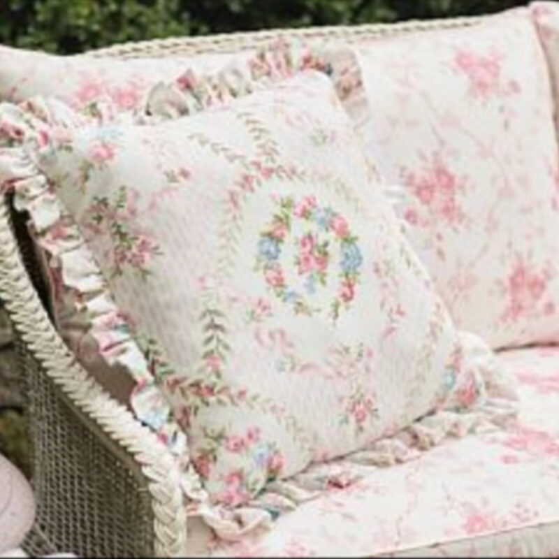 LoveShackFancy Floral Bow Outdoor Pillow