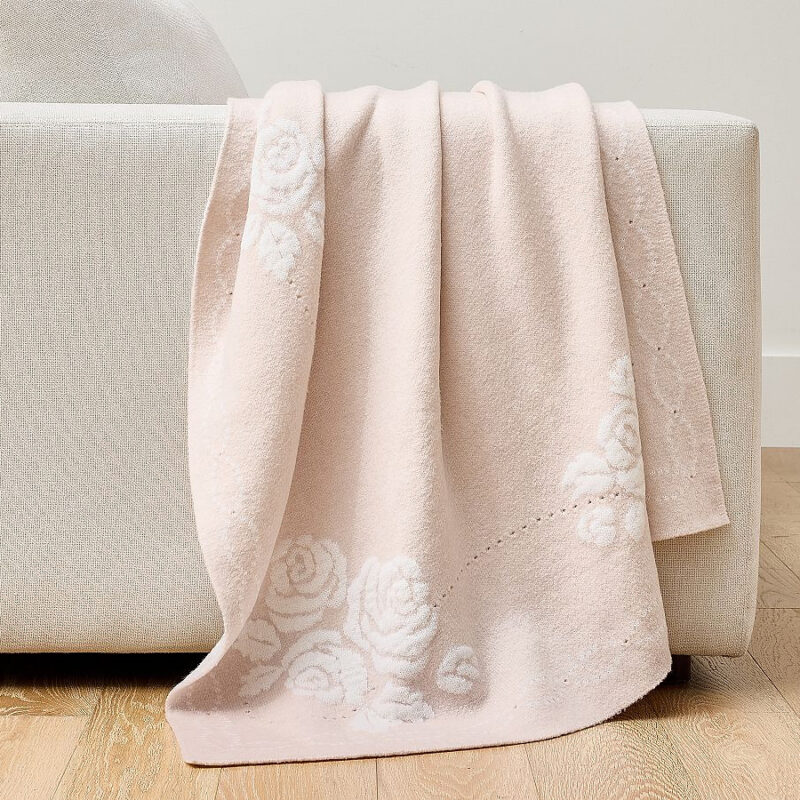 LoveShackFancy Knit Roses Throw