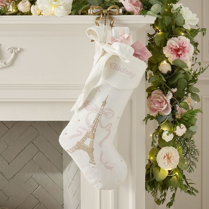 LoveShackFancy Paris Needlepoint Stocking LoveShackFancy x Pottery Barn