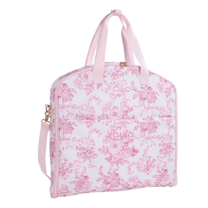 LoveShackFancy Pink Damask Garment Travel Bag LoveShackFancy x Pottery Barn