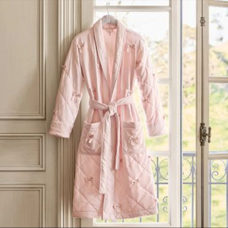 LoveShackFancy Quilted Bow Robe