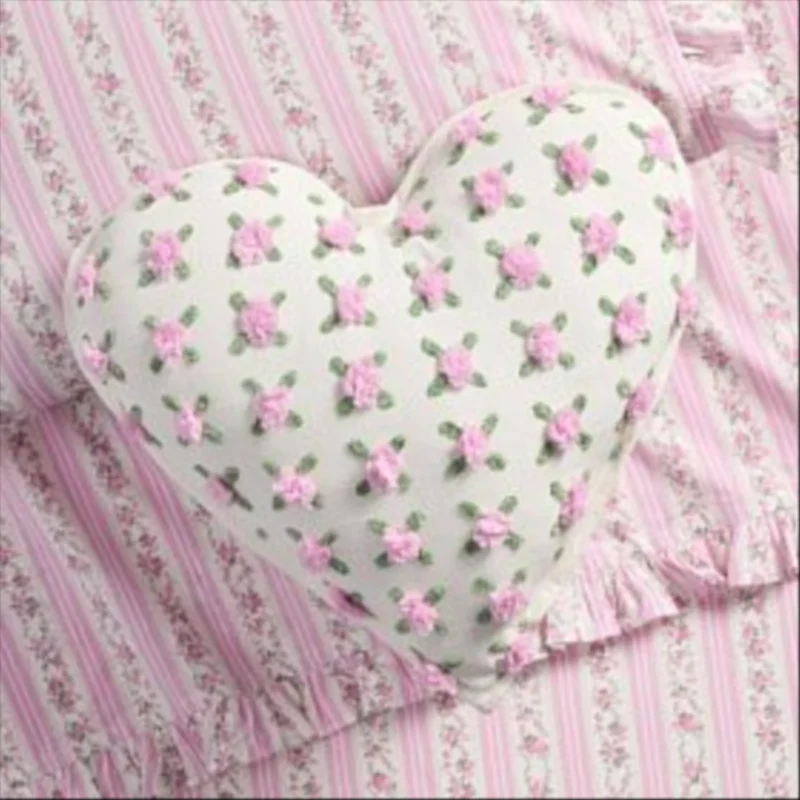 LoveShackFancy Rose Heart Pillow