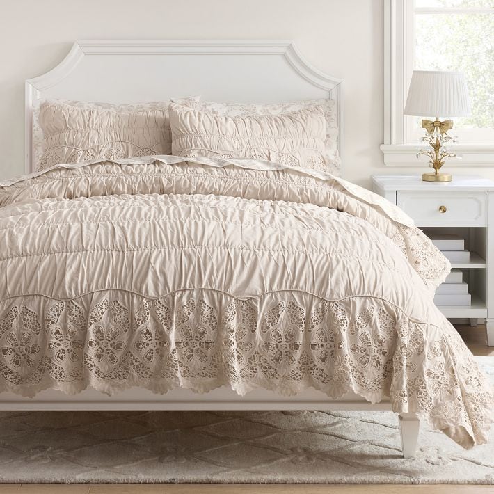 LoveShackFancy Saddle Blossom Eyelet Quilt LoveShackFancy x Pottery Barn