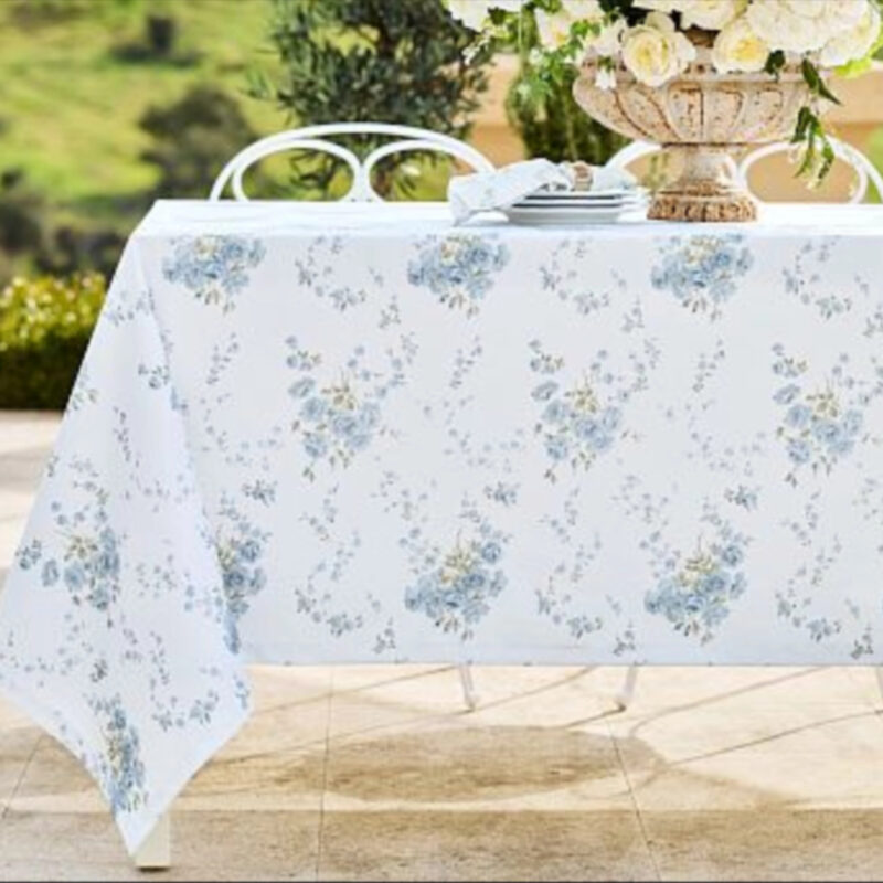 LoveShackFancy Summer Blue Rose Cotton Quilted Oilcloth