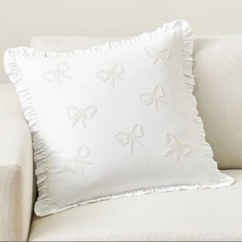 LoveShackFancy Tossed Lace Bow Pillow