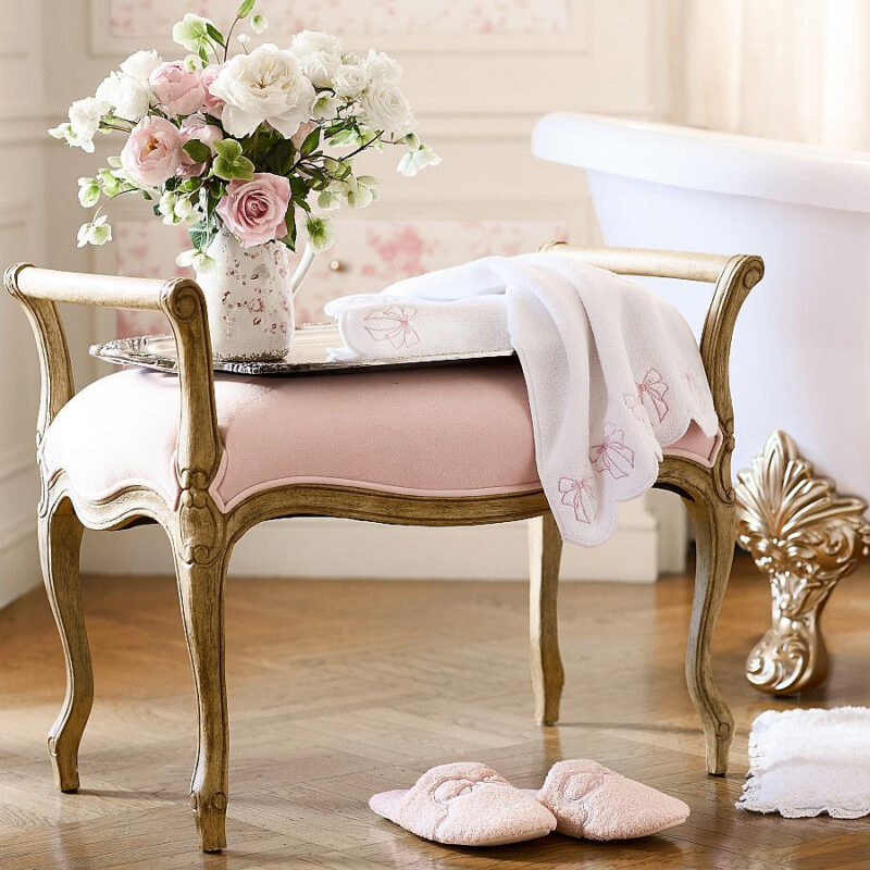 LoveShackFancy Upholstered Vanity Stool
