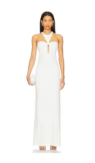 ADRIANA DEGREAS X Sabine Getty Open Back Maxi Dress in Ivory. - size S