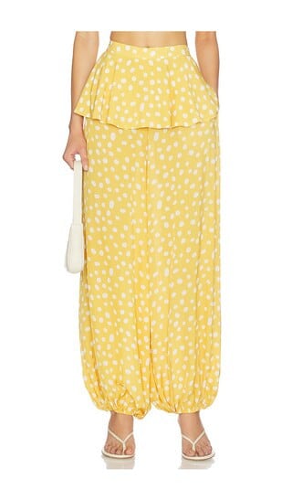 ADRIANA DEGREAS x REVOLVE Peplum Pant in Mustard,White. - size M