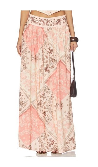 Agua Bendita x REVOLVE X Revolve Tropic Maxi Skirt in Pink. - size XS