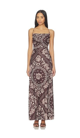 Agua Bendita x REVOLVE Arista Maxi Dress in Brown. - size S
