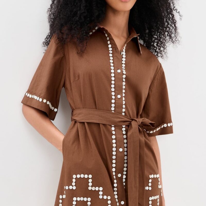 Carolina K Amaia Dress Chocolate Brown S