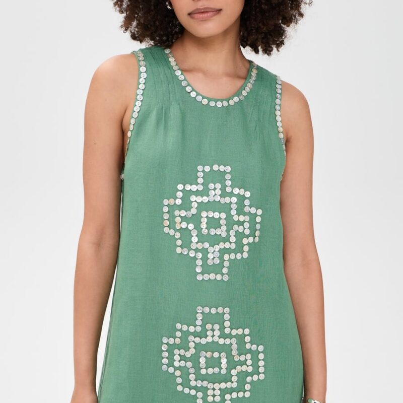 Carolina K Eva Dress Green Leaf XL