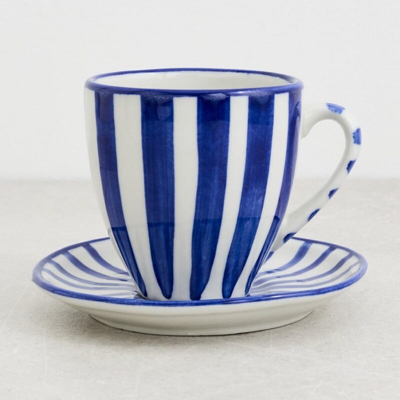 Carolina K Coffee Pot and Saucer Set Blue One Size