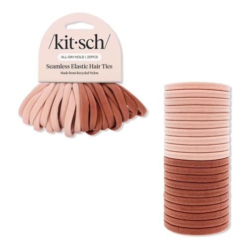 Kitsch Recycled Fabric Seamless Hair Elastics 20pc Set - Eucalyptus
