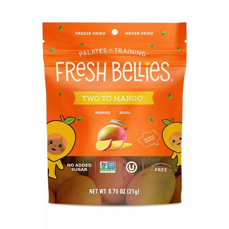 Fresh Bellies Freeze Dried Snacks, Mango & Basil 0.75 oz pouch