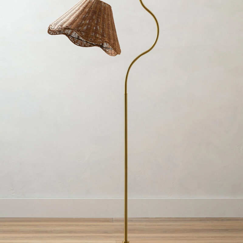 Lucinda Rattan Scallop Floor Lamp magnolia