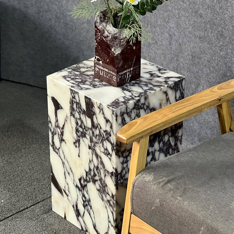 Luxury Marble Side Table,Square End Table for Modern Sofa and Bed, Living Room, Sofa, Bedroomuff...
