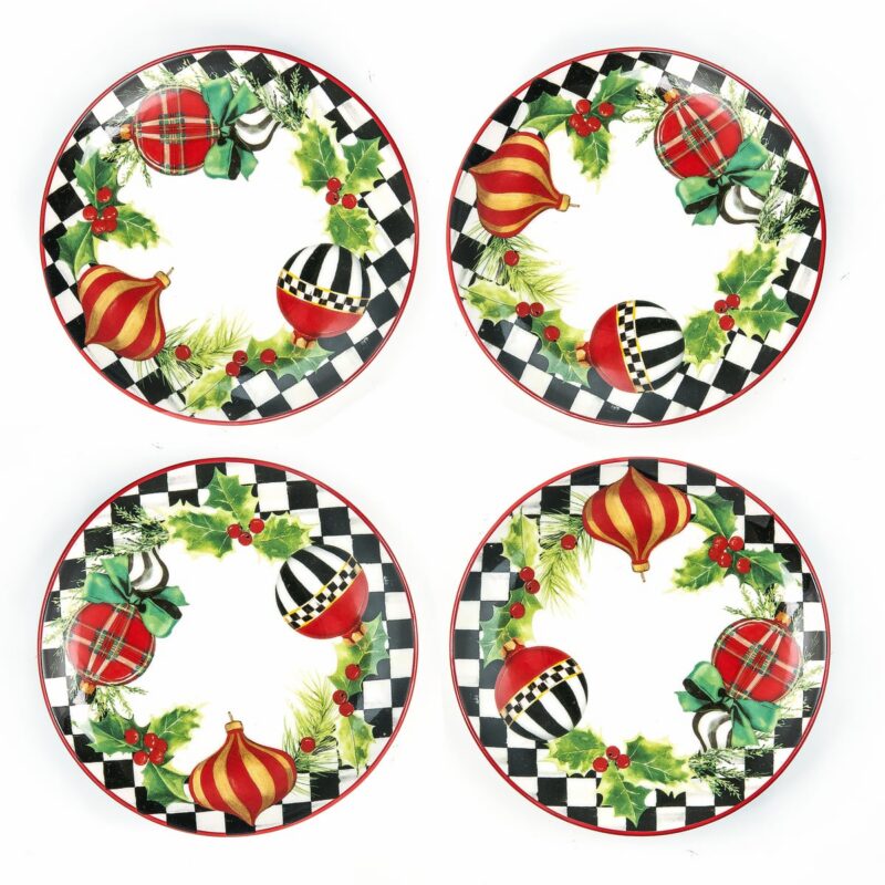 MacKenzie-Childs Deck the Halls Appetizer Plates