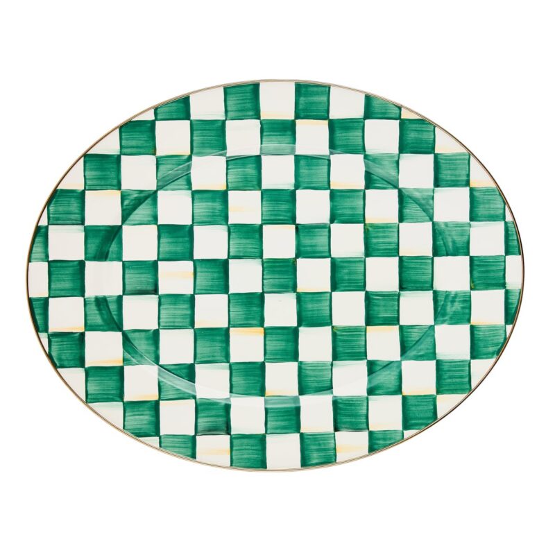MacKenzie-Childs Emerald Check Large Oval Platter