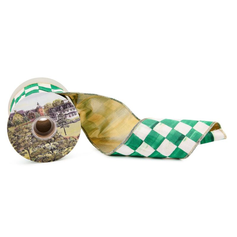 MacKenzie-Childs Green Check 4" Ribbon