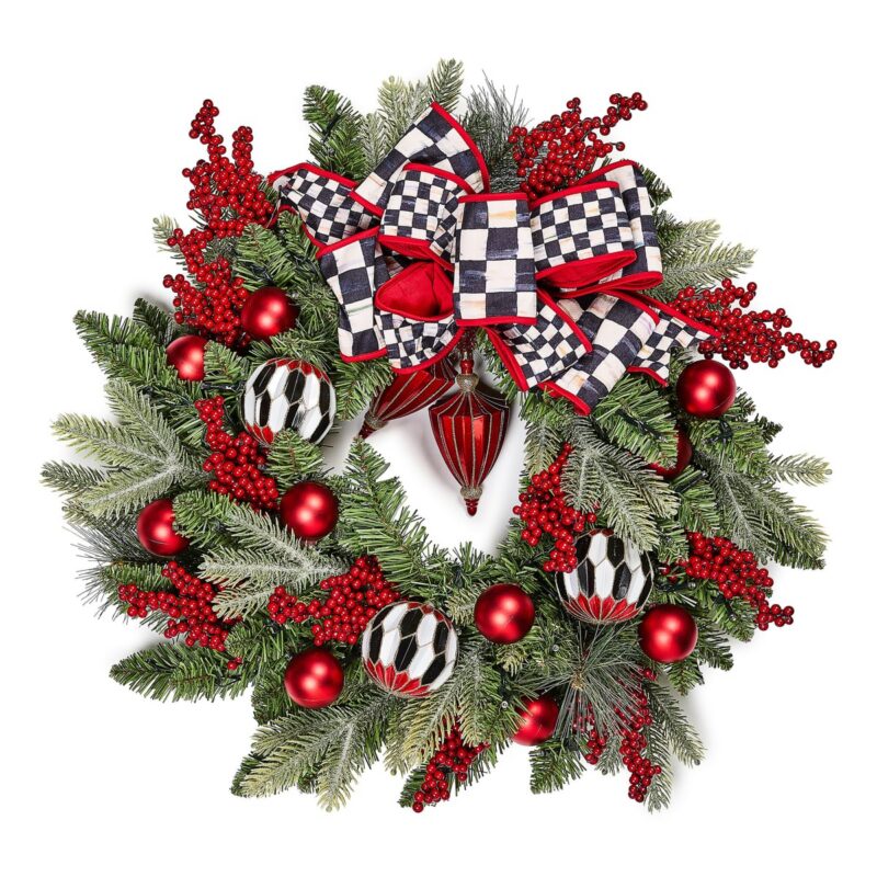 MacKenzie-Childs Merry Christmas Illuminated 24" Wreath
