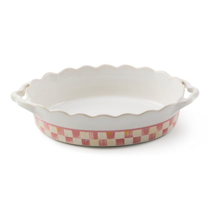 MacKenzie-Childs Rosy Check Everyday Small Oval Baker