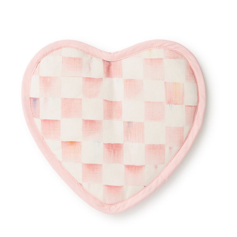 MacKenzie-Childs Rosy Check Heart Potholder