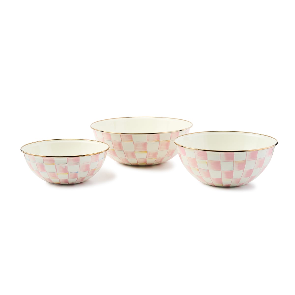 MacKenzie-Childs Rosy Check Mixing Bowls