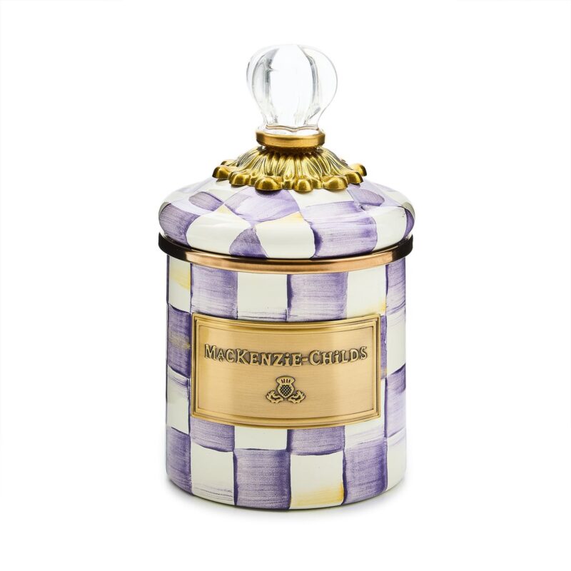 MacKenzie-Childs Violet Check Mini Canister