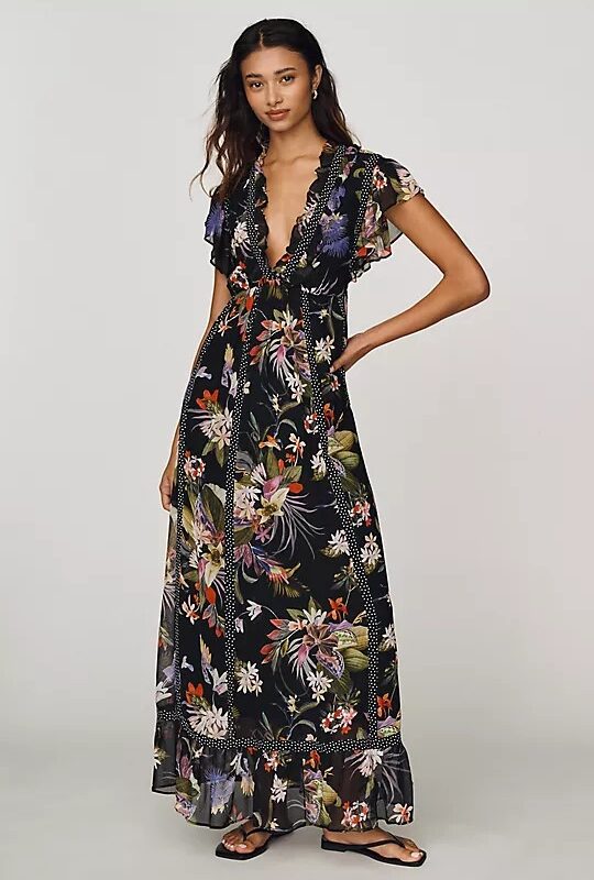 Maeve Short Sleeve V-Neck Maxi Dress