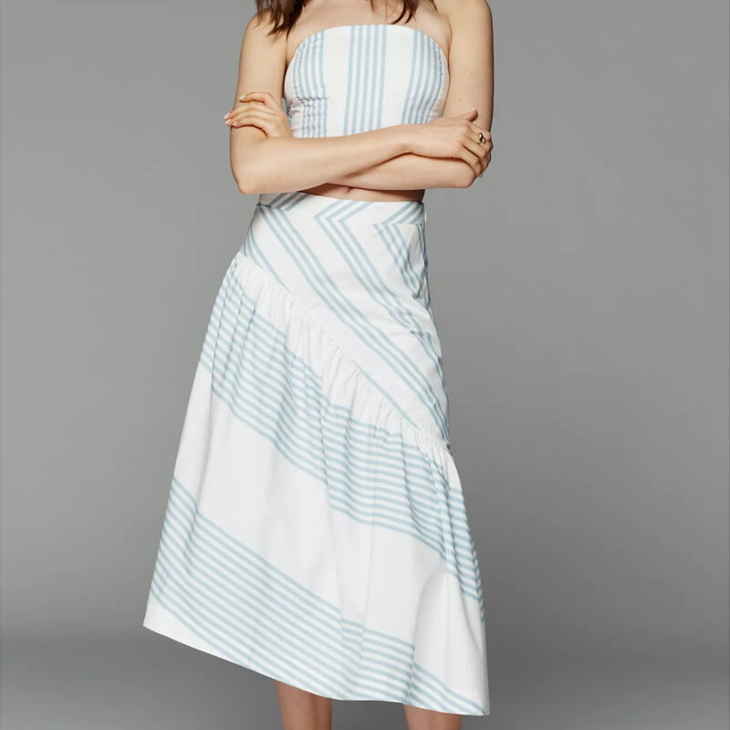 Maeve Cotton Asymmetric Midi Skirt