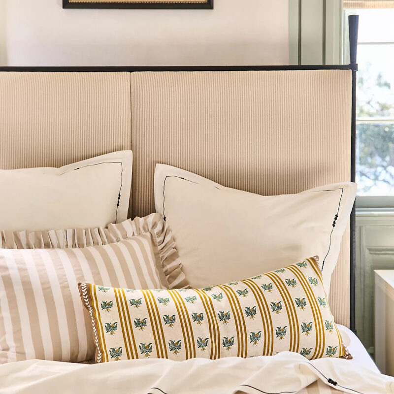 Maeve Cotton Striped Ruffle Printed Duvet Cover