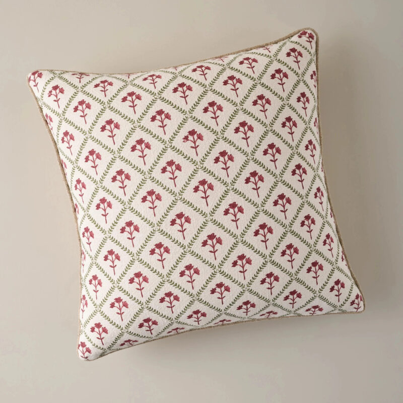 Magnolia Holiday Block Print Pillow