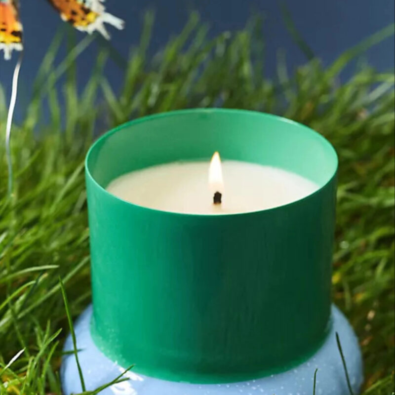 Maisie Floral Fresh Grass & Hyacinth Enamel Candle