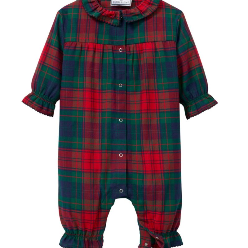Baby's Brushed Twill Madeline Romper in St. James Tartan